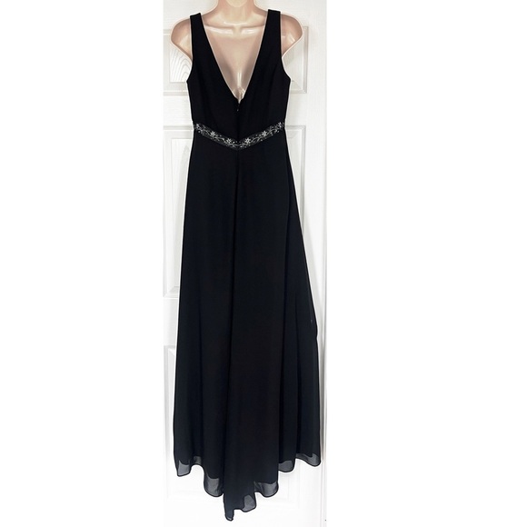 Michaelangelo empire waist sleeveless formal black maxi dress backless flawless - Picture 2 of 12